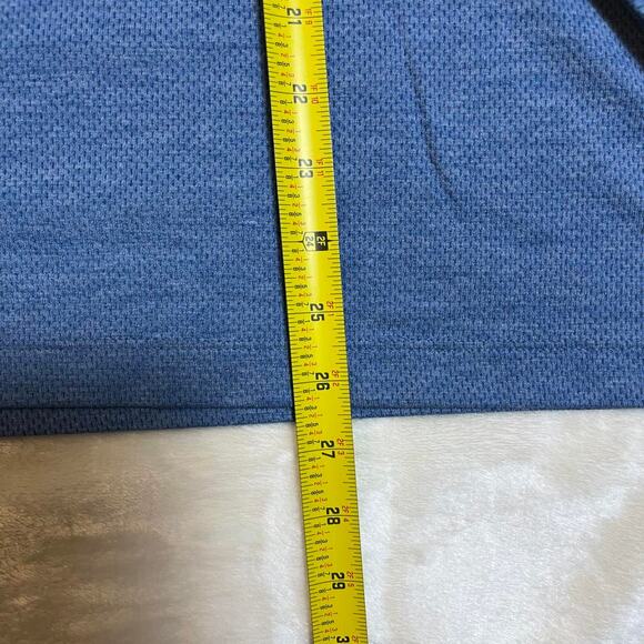 Lululemon Performance Shirt Mens Large Long Sleeve Mesh Vent Blue Heathered - Picture 6 of 7